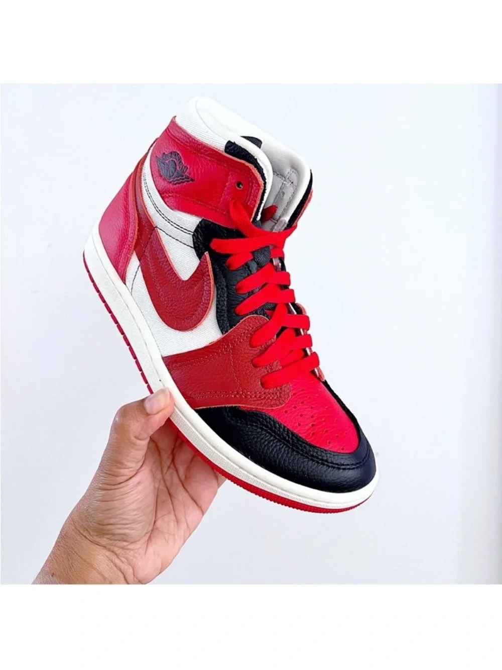 Nike Air Jordan 1 MM Red White and Black Women’s High-Top Sneakers